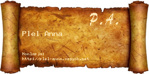 Plel Anna névjegykártya